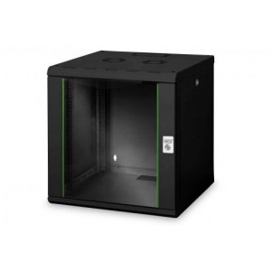 12U wall mounting cabinet, Unique 643x600x600 mm, color black (RAL 9005)