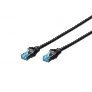 CAT 5e SF-UTP patch cable, Cu, PVC AWG 26/7, length 0.5 m, color black