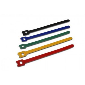 Cable tie assortment, hook-and-loop fastener, fabric, 150mm x 12mm x 2.6mm, 50pcs in big bag, mix colors