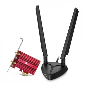 TP-Link AXE5400 Tri-Band Wi-Fi 6E Bluetooth PCI Express Adapter - 2× High Gain Tri-Band External Antennas - ARCHERTXE75E