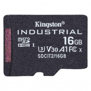 Kingston Micro SDHC 16GB Industrial C10 A1 pSLC Card Single Pack w/o Adapter - SDCIT2/16GBSP