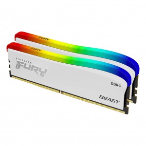 Kingston ValueRAM 32GB 3200MT/s DDR4 CL16 DIMM (Kit of 2) FURY Beast White RGB SE - KF432C16BWAK2/32