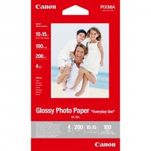 Canon Papel Glossy Photo Paper ''Everyday Use'' 10x15 (4x6''), Cx.100 Folhas, 170Grs  - 0775B003