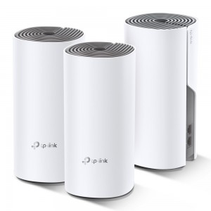 TP-Link DECOE4 Pack 3 - AC1200 Whole-Home Mesh Wi-Fi System, 867Mbps at 5GHz+300Mbps at 2.4GHz, 2 10 100Mbps Ports, 2 antennas
