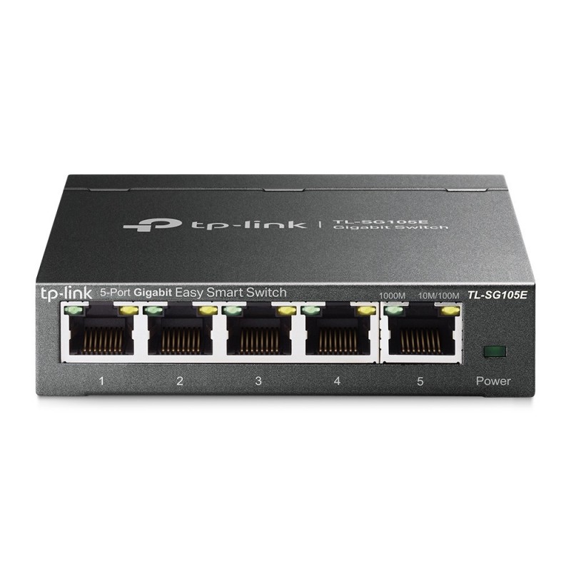 TP-Link 5-Port Gigabit Desktop Easy Smart Switch, 5 10 100 1000Mbps RJ45 ports, MTU Port Tag-based VLAN, QoS, IGMP Snooping