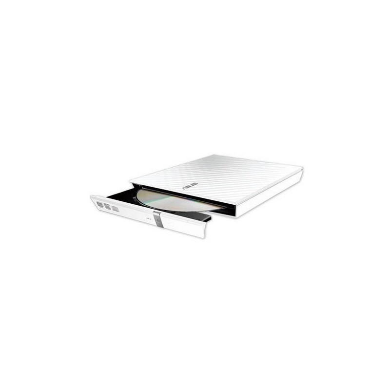 Asus SDRW-08D2S-U LITE USB 2.0 - Gravador de DVD externo, Leitura 8X, Gravação 4X, USB 2.0, Suporte M-DISC - Branco