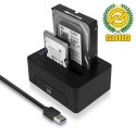 EWENT Dockstation Dupla USB 3.1 de 1ª geração (USB 3.0) para HDD SSD SATA de 2.5 e 3.5 polegadas  - EW7014