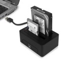 EWENT Dockstation Dupla USB 3.1 de 1ª geração (USB 3.0) para HDD SSD SATA de 2.5 e 3.5 polegadas  - EW7014