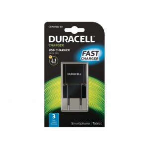 Power Charger Europe - Duracell 2.4A USB Phone Tablet Charger DRACUSB3-EU