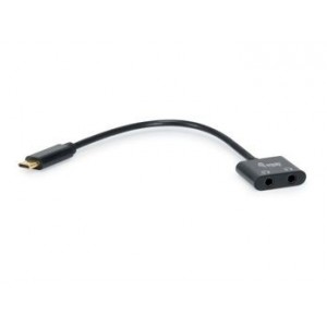 Equip USB-C to Dual 3.5mm Audio DAC Adapter - Black  - 133469
