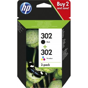 HP 302 Ink Cartridge Combo 2-Pack - X4D37AE