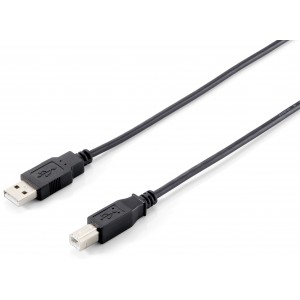 Equip Cabo USB 2,0 A B M M preto (1.8m) - 128860