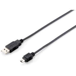 Equip USB 2.0 Cable A-Mini5P 1,8m M M, black - 128521