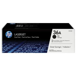 HP 36A Black Dual Pack LaserJet Toner Cartridges - CB436AD