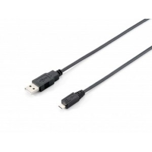 Equip Cabo USB 2.0 Macho  Micro B Macho 1.0m, black - 128594