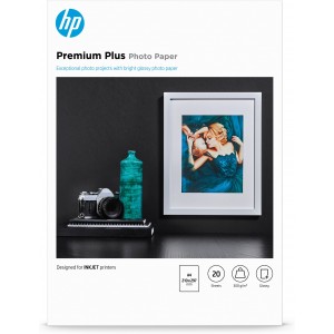 HP Premium Plus Glossy Photo Paper-20 sht A4 210 x 297 mm - CR672A
