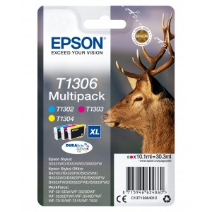 Epson Multipack de 3 cores T1306 Tinta DURABrite Ultra - C13T13064012