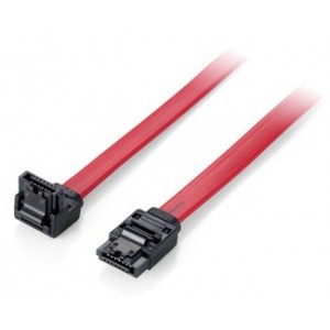 Equip Flat cable SATA 6Gbps, 0,5m w. metal latch, com 1 x angled plug - 111902
