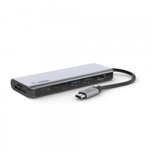 Belkin CONNECT USB-C 7-in-1 Multiport Adapter - Estação de engate - USB-C - HDMI
