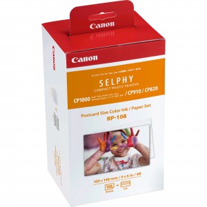 Canon Pack Papel + tinteiro RP-108IN - Cartão Postal 108 Folhas 100 x 148 mm + Color Ink - 8568B001AA