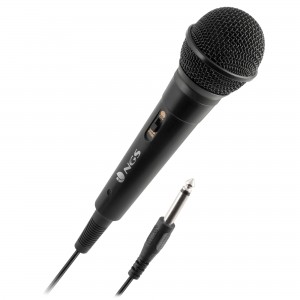NGS Microfone com fios, cabo 3 metros - Entrada JACK 6,3 mm -Botão ON OFF - SINGERFIRE