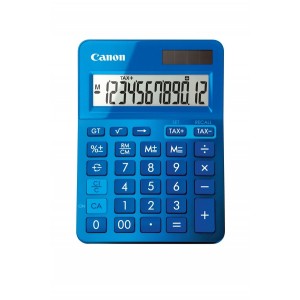 Canon Calculadora LS-123K Azul - Visor de 12 dígitos grande com função de cálculo de taxas. Alimentação dupla - 9490B001AA