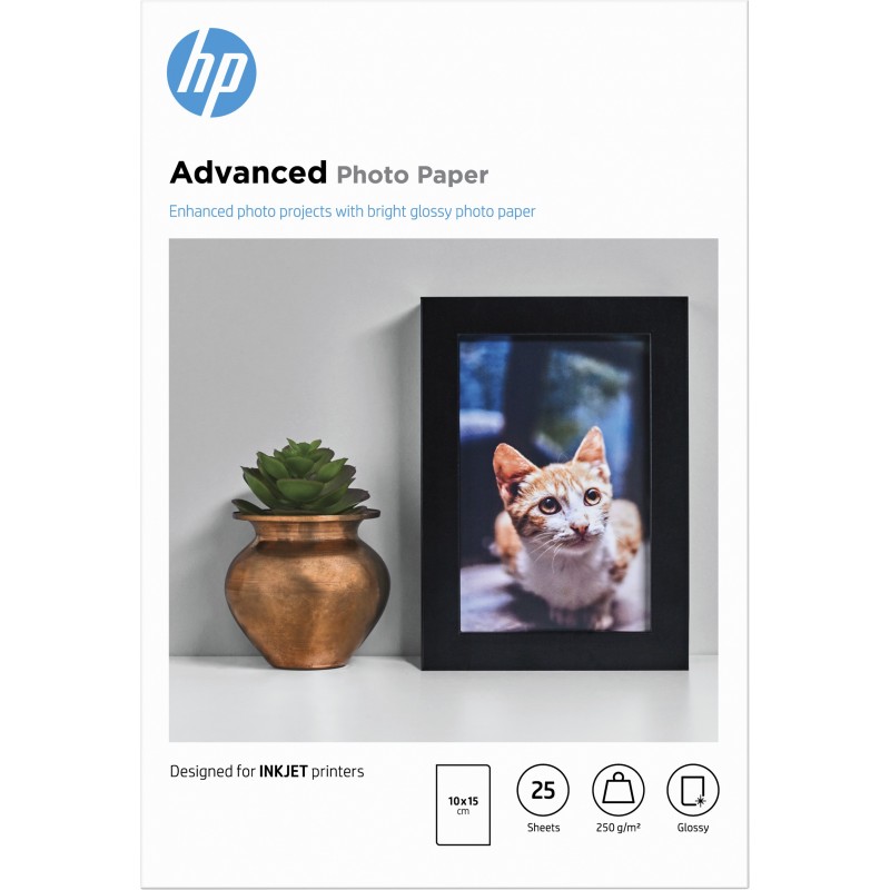 HP Advanced Glossy Photo Paper 250 g m²-10 x 15 cm borderless 25 sht - Q8691A