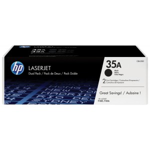 HP 35A Black Dual Pack LaserJet Toner Cartridges - CB435AD