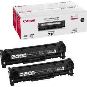 Canon 718 BK VP (2PK) - Cartridge Preta Value Pack  2 unidades para LBP7200Cdn  - 2662B005AA