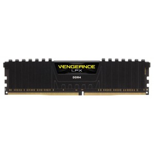 Corsair DDR4, 2666MHz 8GB 1 x 288 DIMM, Unbuffered, 16-18-18-35, Vengeance LPX Black Heat spreader - CMK8GX4M1A2666C16