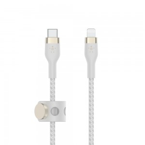 Belkin BOOST CHARGE - Cabo Lightning - 24 pin USB-C macho para Lightning macho - 3 m - branco