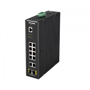 D-link 12 Port L2 Industrial Smart Managed Switch with 10 x 1GBaseT(X) ports & 2 x SFP ports - DIS-200G-12S