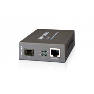TP-Link Promo 1000Mbps RJ45 to 1000Mbps SFP slot supporting MiniGBIC modules, switching power adapter, chassis mountable
