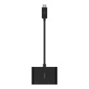 Belkin USB-C to VGA + Charge Adapter - Adaptador de vídeo - 24 pin USB-C macho para HD-15 (VGA), USB-C (alimentação) fêmea