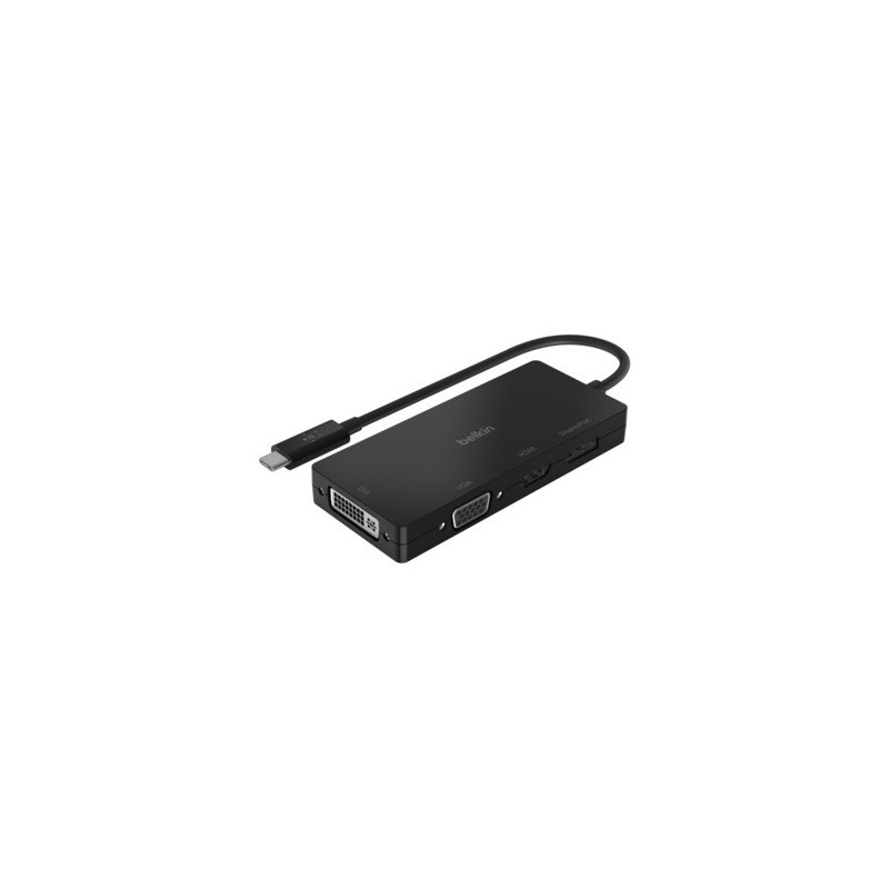 Belkin - Adaptador de vídeo - USB-C macho para HD-15 (VGA), DVI-I, HDMI, DisplayPort fêmea - preto - suporte de 4K