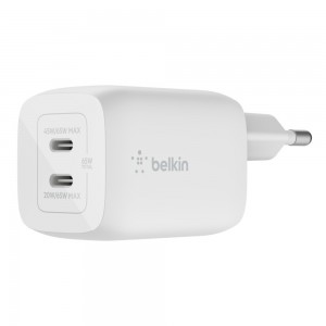 Belkin BOOST CHARGE PRO GaN - Adaptador de alimentação - tecnologia PPS e GaN - 65 Watt - Fast Charge, PD 3.0 - 2 x USB-C