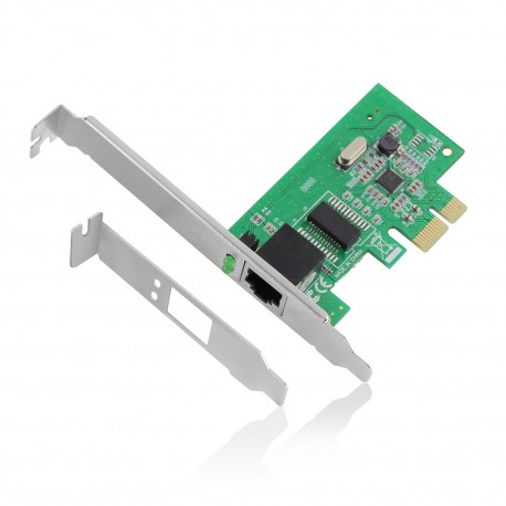 Ewent Placa de rede PCI-e 10 100 1000 Mbps, suporte de baixo perfil incluido - EW4029