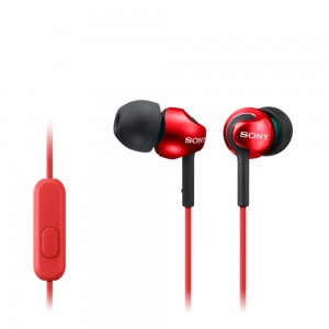 Sony MDR-EX110APR Vermelho - Auscultadores de tipo auricular da série EX -
