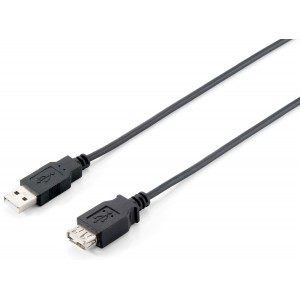 Equip Cabo extensão USB 2.0 - A A M F preto (1,8 m) - 128850