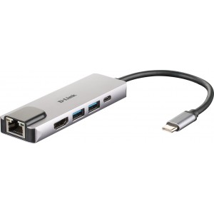 D-link 5-in-1 USB-C Hub with HDMI Ethernet and Power Delivery - DUB-M520