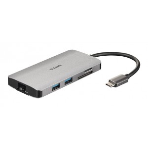 D-link 8-in-1 USB-C Hub with HDMI Ethernet Card Reader Power Delivery - DUB-M810
