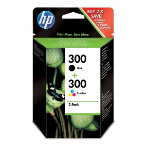 HP 300 Combo-pack Black Tri-color Ink Cartridges - CN637EE
