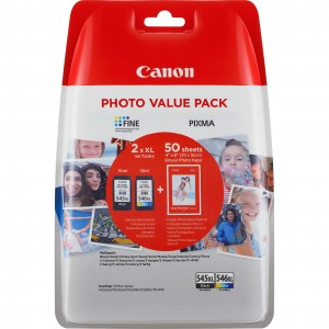 Canon Pack Papel + tinteiros - PG-545XL CL-546XL PHOTO VALUE BL - 8286B006