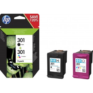 HP 301 Ink Cartridge Combo 2-Pack - N9J72AE
