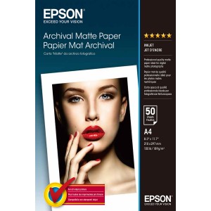 Epson Papel Mate de Arquivo A4 (50 Folhas)  - C13S041342