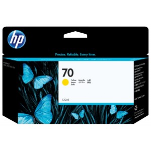 HP 70 130 ml Yellow Ink Cartridge with Vivera Ink - C9454A