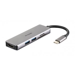 D-link 5-in-1 USB-C Hub with HDMI and SD microSD Card Reader - DUB-M530