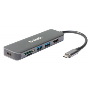 D-link 6-in-1 USB-C Hub with HDMI Card Reader Power Delivery - DUB-2327