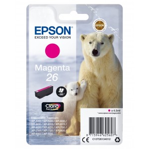 Tinteiro Magenta Série 26 Urso Polar Tinta Claria Premium (c alarme RF+AM) - C13T26134022
