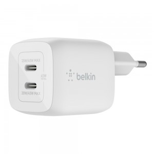 Belkin BOOST CHARGE PRO GaN - Adaptador de alimentação - tecnologia PPS e GaN - 45 Watt - Fast Charge - 2 conectores de saída
